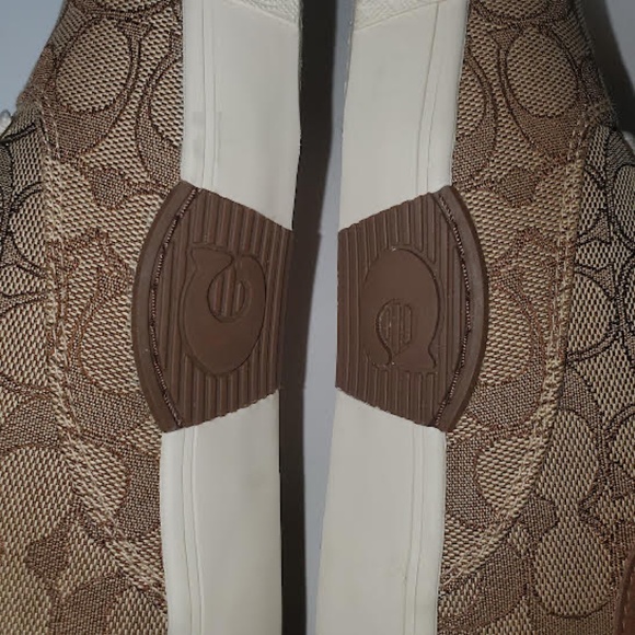NWOT Women's Authentic Coach Citysole Skate Sneakers C2705 Signature Khaki Logo - Picture 4 of 11